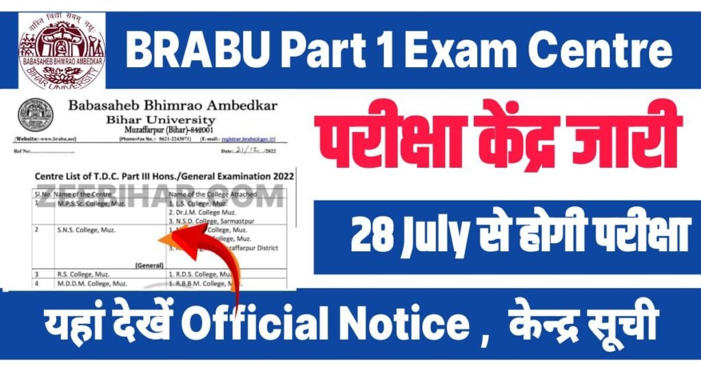 Brabu Tdc Part Exam Centre List