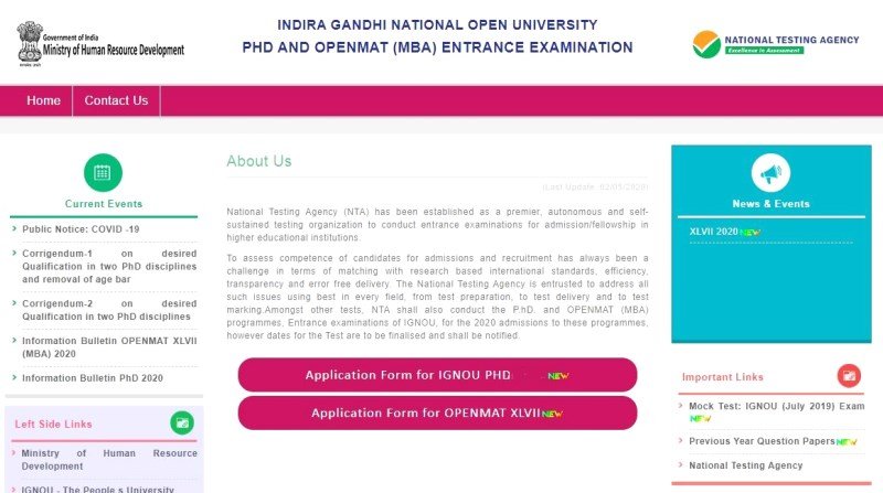 IGNOU PhD Entrance Exam 