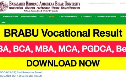 BRABU Vocational Result : वोकेशनल कोर्स की 19 परीक्षाओं का रिजल्ट जारी, यहां से करें डाउनलोड
