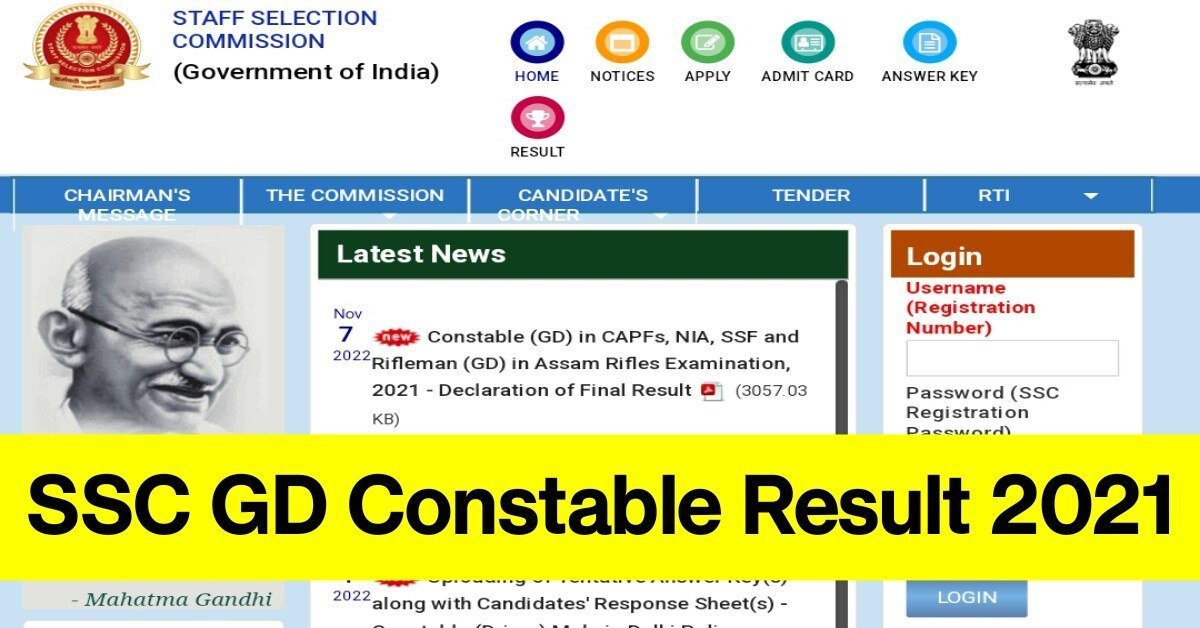 SSC GD Constable Final Result