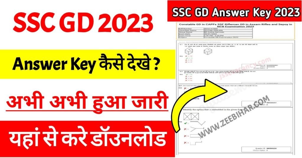 SSC GD Answer Key 2023 Out एसएससी जीडी परीक्षा की आंसर की जारी, यहां