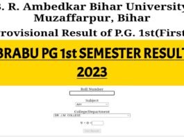 BRABU PG 1st Semester Result 2023