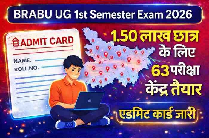 BRABU UG 1st Semester Exam Admit Card 2026 Release: 1.50 लाख छात्रों के लिए 63 परीक्षा केंद्र, एडमिट कार्ड जारी, यहां से मिलेगा एडमिट कार्ड