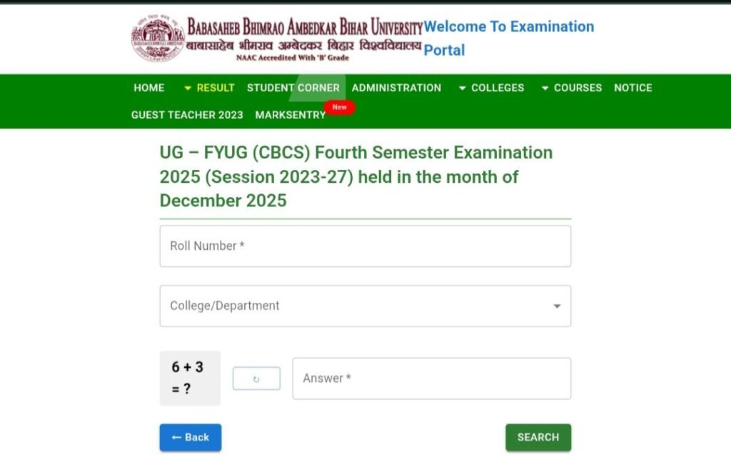 BRABU UG 4th Semester Result 2023-27 : स्नातक सत्र 2023-27 के 4th सेमेस्टर का रिजल्ट जारी, यहां से करें डाउनलोड 1 img 20260221 1743564659728274587774290