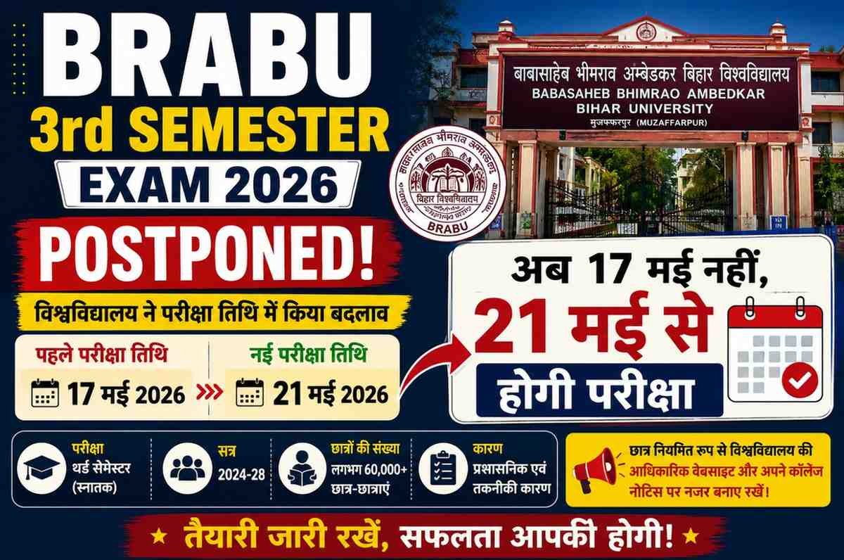 BRABU 3rd Semester Exam 2026 Postponed