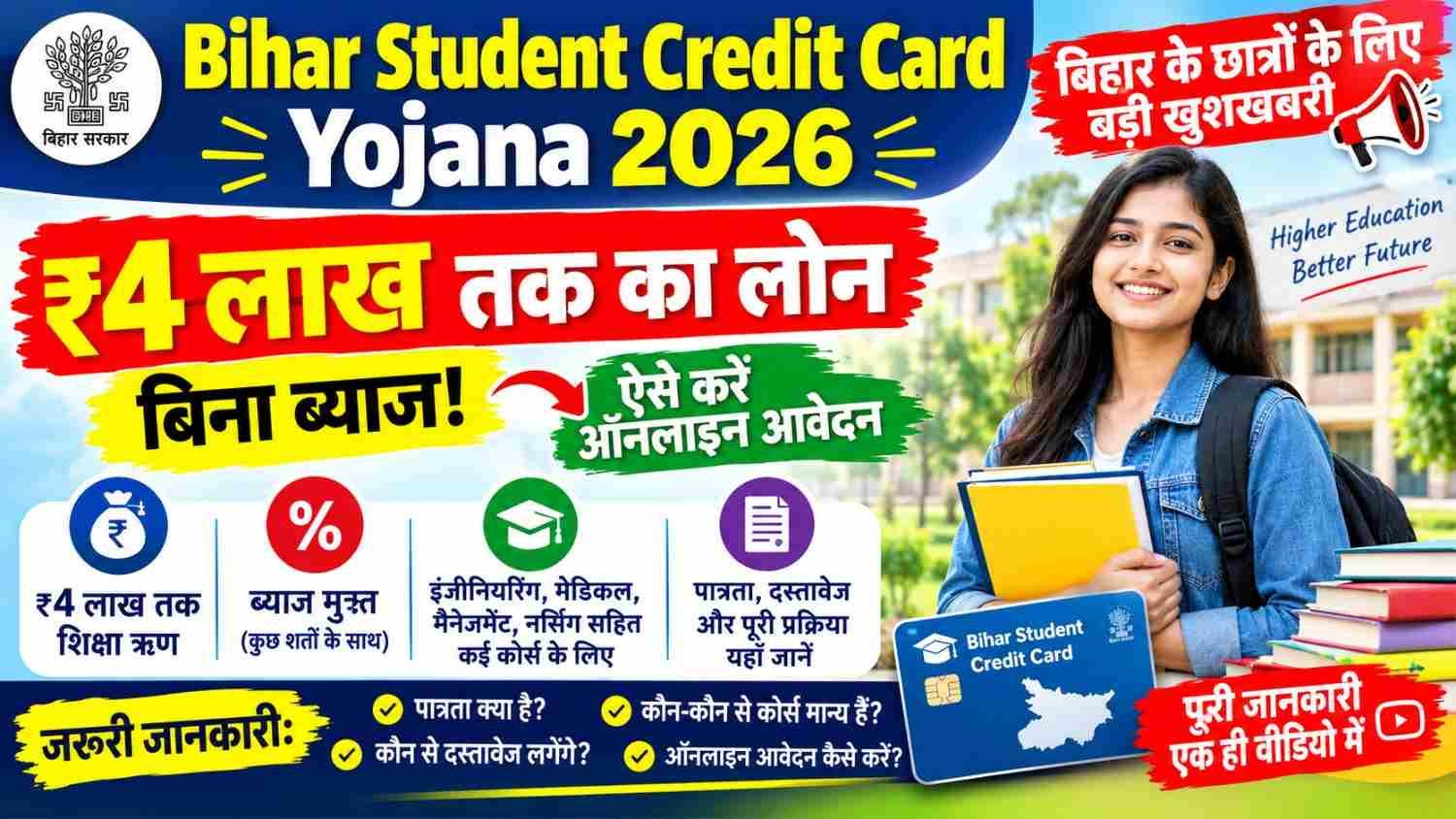 Bihar Student Credit Card Yojana 2026